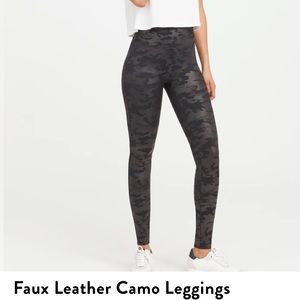 Spanx Faux Leather Camo Leggings